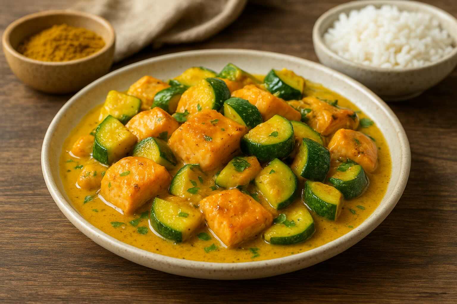 curry salmone zucchine