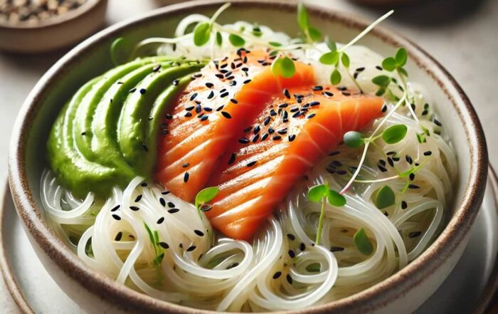 shirataki salmone e avocado